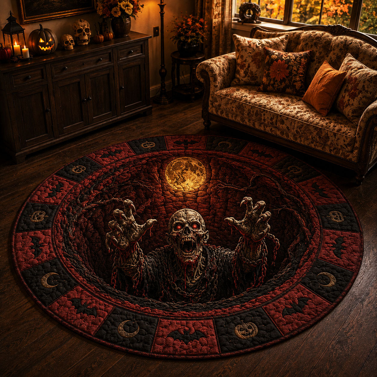 Cursed Risen Quilted Round Mat NCU0TD2887