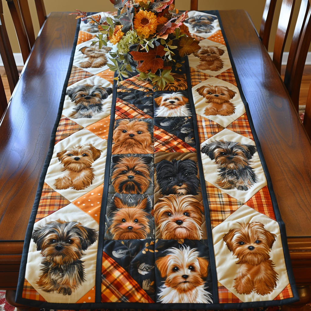 Cute Terrier Friends Quilted Table Runner NCU0TH215