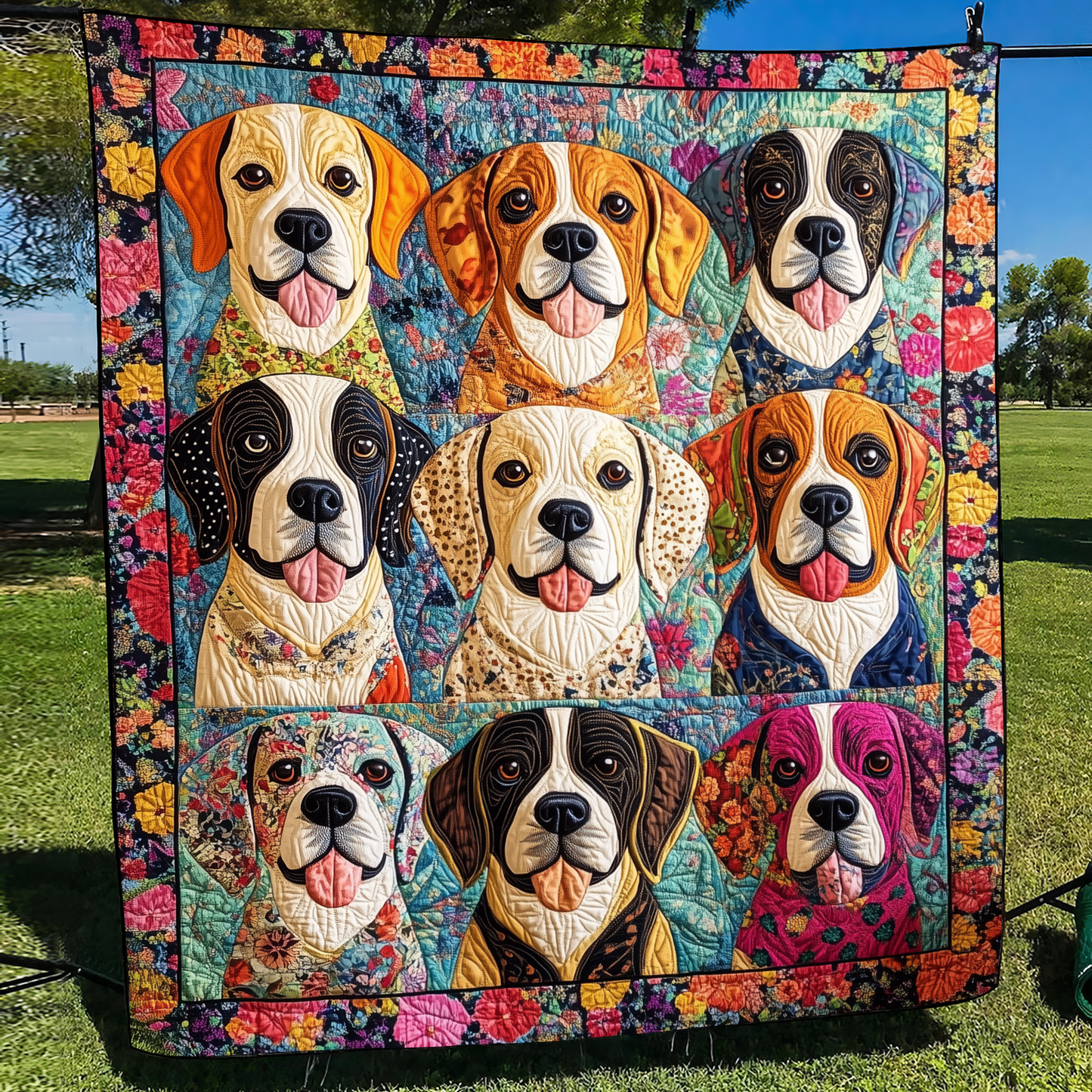 Cute Beagles Quilted Blanket NCU0VL429