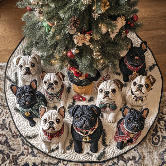 Cute French Bulldog Christmas Quilted Tree Skirt NCU0DK10779