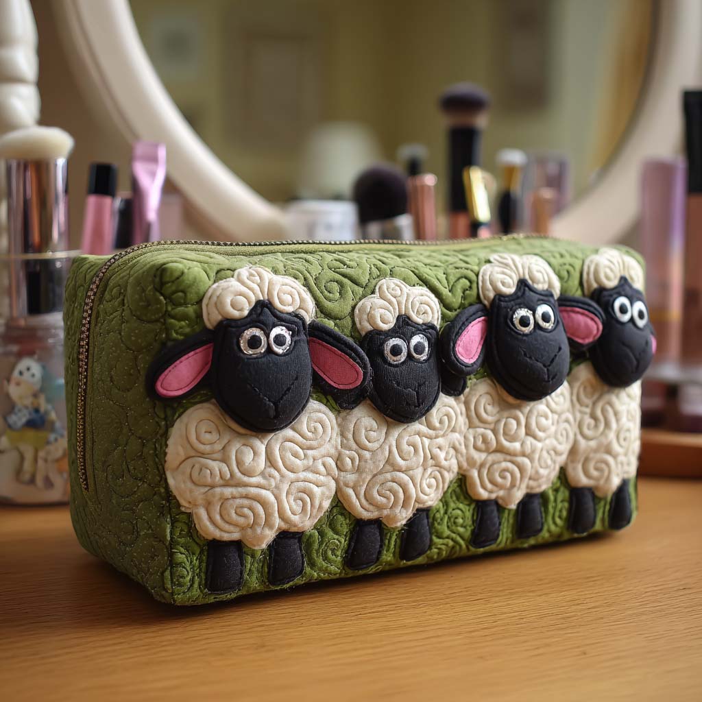 Sheep Quilted Makeup Bag NCU0VT287
