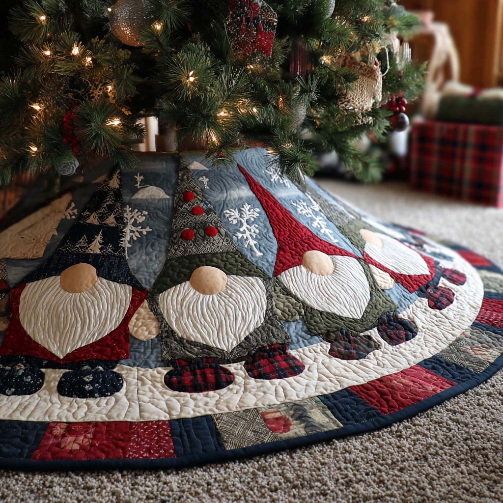 Cute Little Guy Christmas Quilted Tree Skirt NCU0NT11081