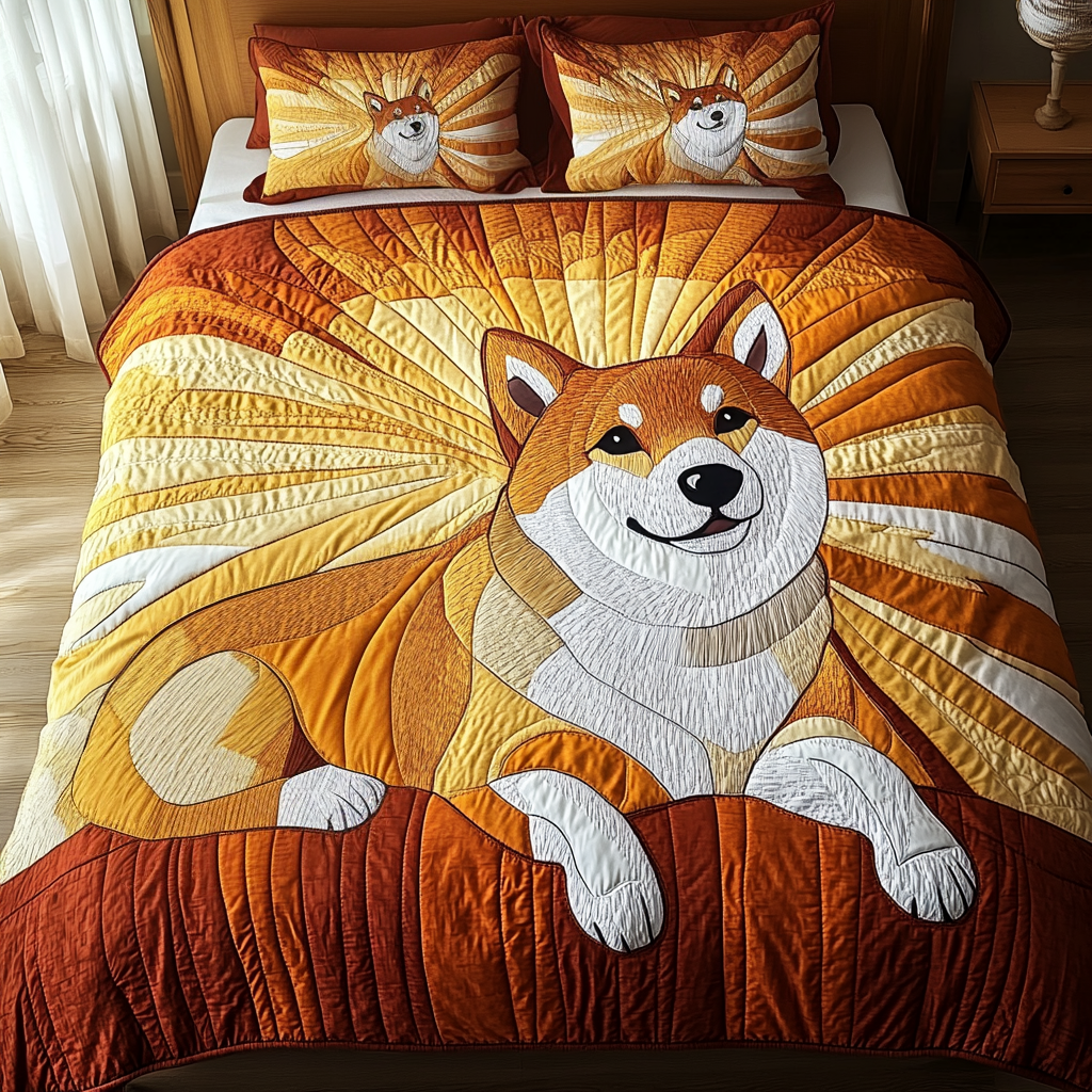 Cute Patch 3-Piece Quilted Bedding Set NCU0VH2149