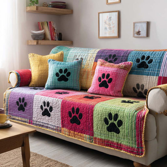 Cute Paw Quilted Sofa Cover NCU0NT11724