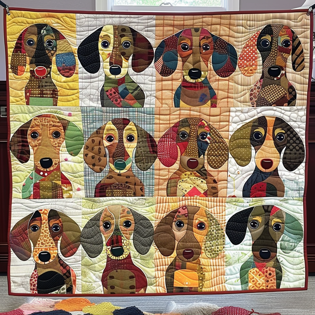 Dachshund Dreamland Quilted Blanket NCU0DV037