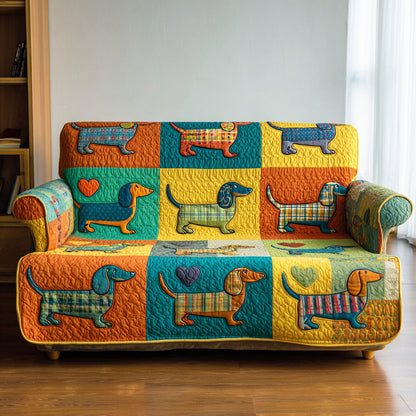 Dachshund Charm Quilted Sofa Cover NCU0TD2134