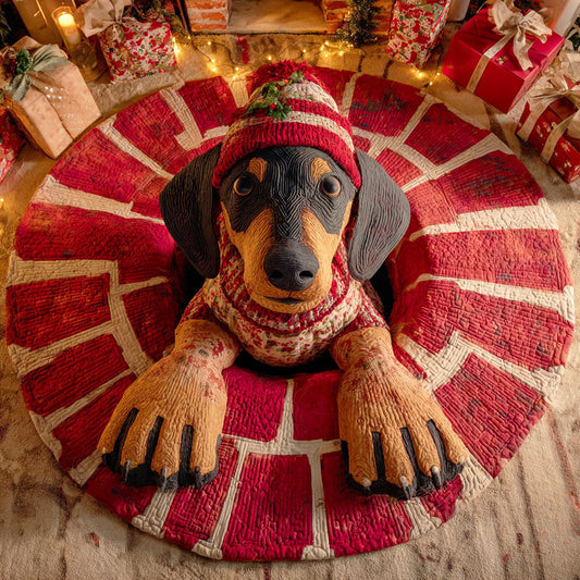 Dachshund Cheer Quilted Round Mat NCU0TD426