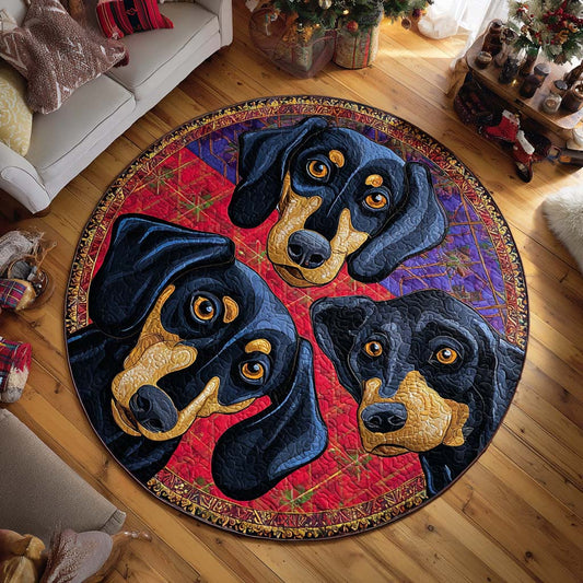 Dachshund Cozy Trio Quilted Round Mat NCU0XD694