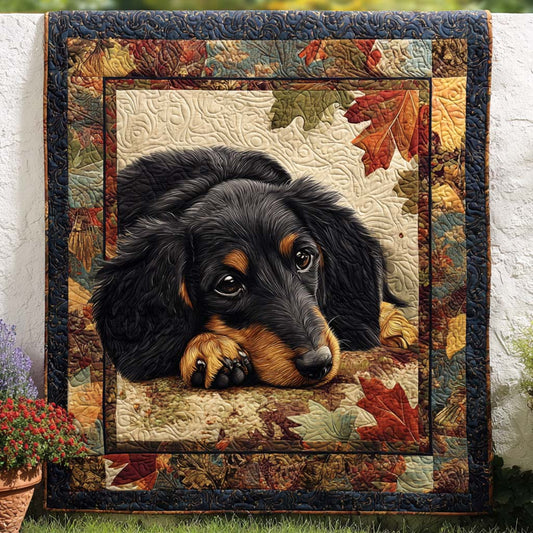 Dachshund Fall Parade Quilted Blanket NCU0NT9178