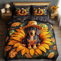 Dachshund Glow 3-Piece Quilted Bedding Set NCU0NT9057