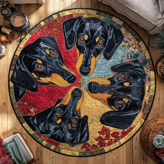 Dachshund Harmony Quilted Round Mat NCU0XD691