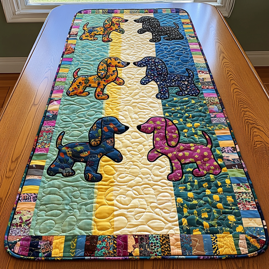 Dachshund Journey Quilted Table Runner NCU0DK7663