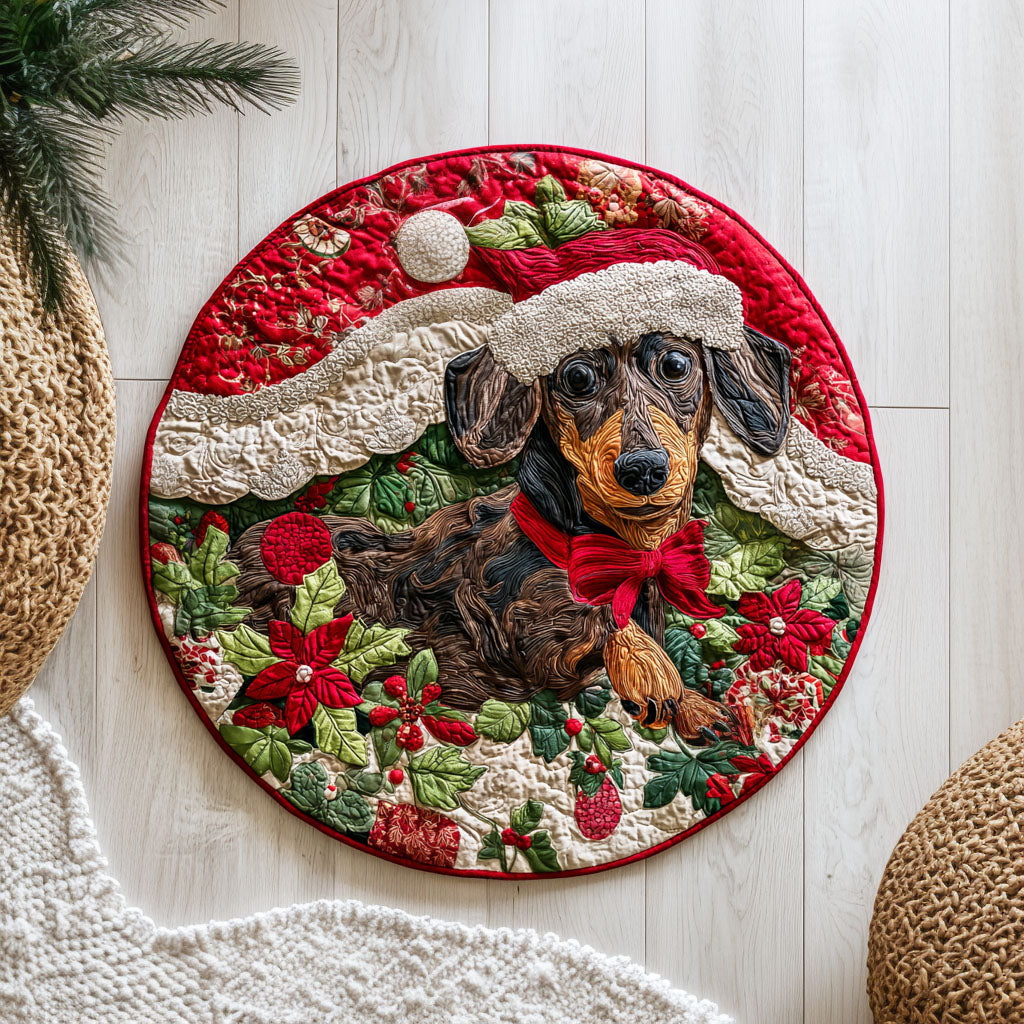 Dachshund Joyful Quilted Round Mat NCU0TD439