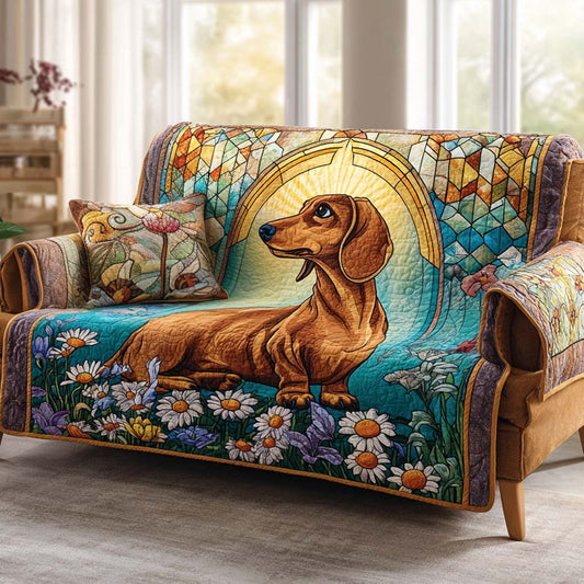 Dachshund Light Quilted Sofa Cover NCU0XD1283