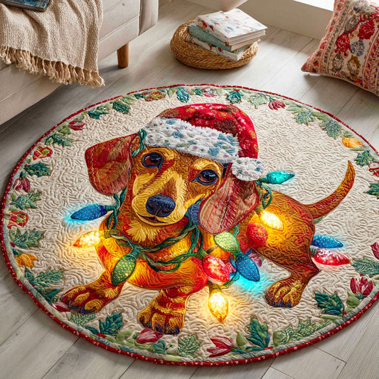 Dachshund Lights Quilted Round Mat NCU0TD429