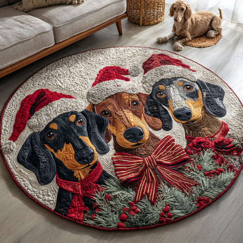 Dachshund Noel Quilted Round Mat NCU0HH749