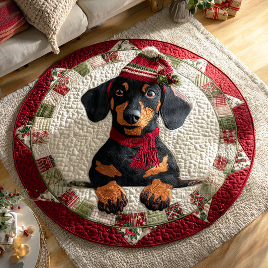Dachshund Noel Quilted Round Mat NCU0TD431