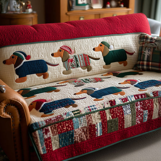 Dachshund Pajama Jam Quilted Sofa Cover NCU0TH3705