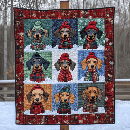 Dachshund Parade Art Quilt Hanging NCU0TH1584