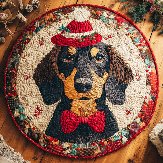 Dachshund Pine Quilted Round Mat NCU0TD438