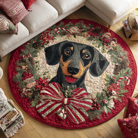 Dachshund Sausage Dog Quilted Round Mat NCU0HH751