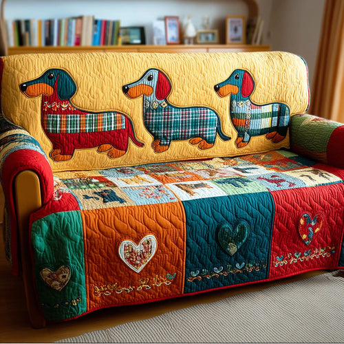 Dachshund Vibes Quilted Sofa Cover NCU0TD2136
