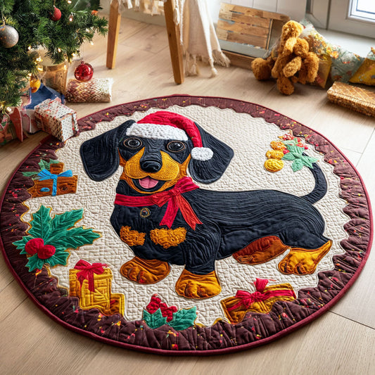 Dachshund Wonderland Quilted Round Mat NCU0TD430