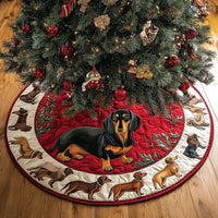 Dachshunds Blessing Christmas Quilted Tree Skirt NCU0DK10562