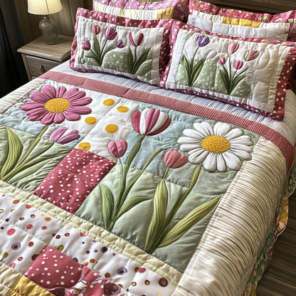 Dainty Dreams 3-Piece Quilted Bedding Set NCU0VH3679
