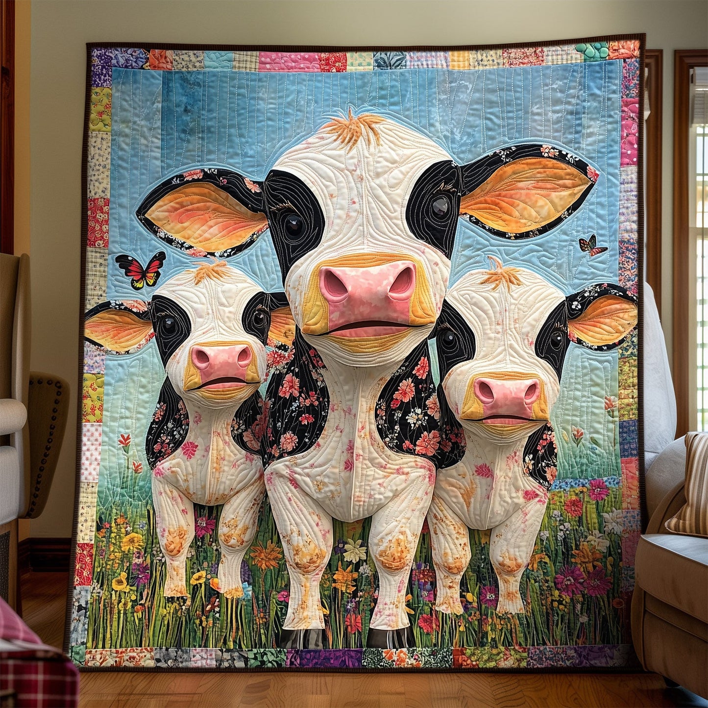 Dairy Buddies Quilted Blanket NCU0TH1364