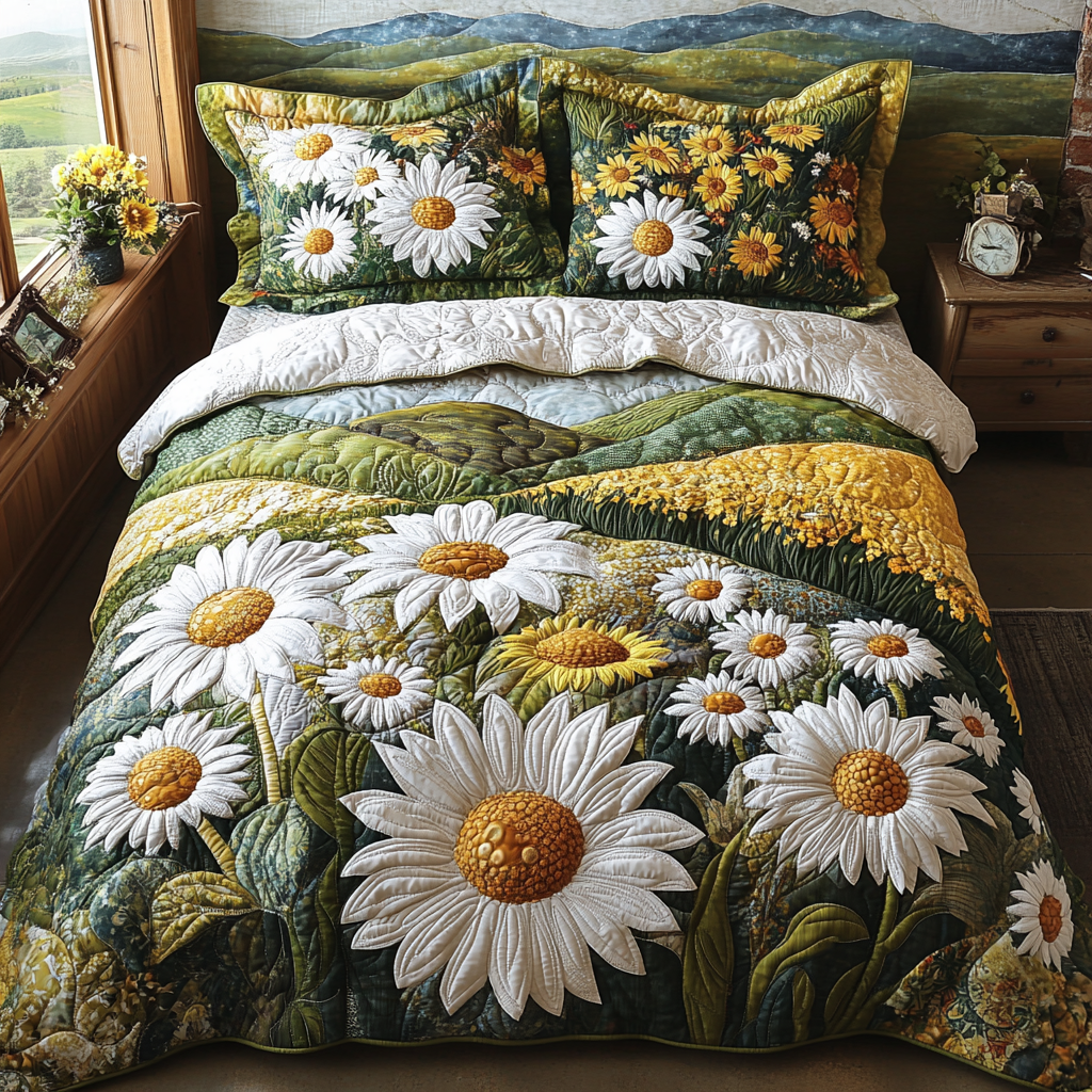 Daisy Delight Quilted Bedding Set NCU0DV4797