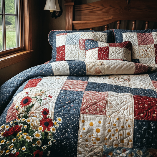 Daisy Patchwork Quilted Bedding Set NCU0DV4800