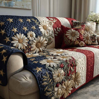 Daisy Americana Quilted Sofa Cover NCU0XD2294