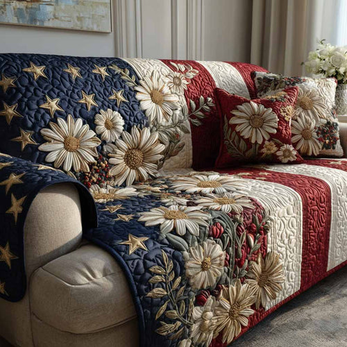 Daisy Americana Quilted Sofa Cover NCU0XD2294