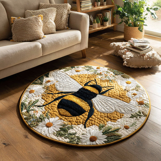 Daisy Bee Quilted Round Mat NCU0HH018