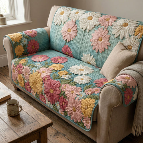 Daisy Bloom Quilted Sofa Cover NCU0TD2502