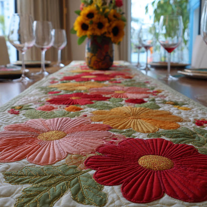 Daisy Bloom Quilted Table Runner NCU0DV9566