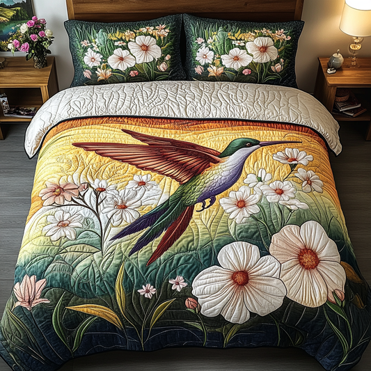 Daisy Breeze 3-Piece Quilted Bedding Set NCU0VL1202