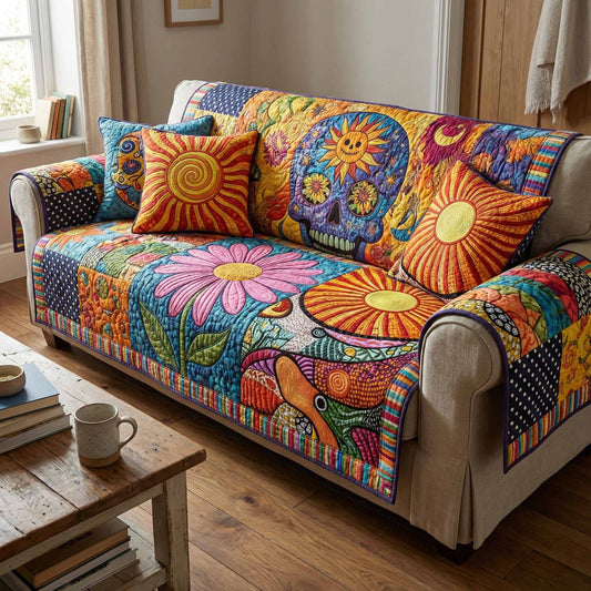 Daisy Burst Quilted Sofa Cover NCU0XD2459