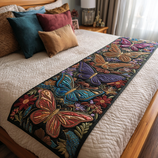 Daisy Butterfly Quilted Bed Runner NCU0DK9143