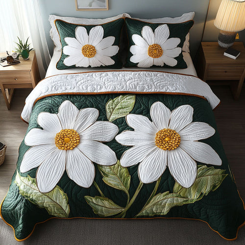 Daisy Charm 3-Piece Quilted Bedding Set NCU0NT5993