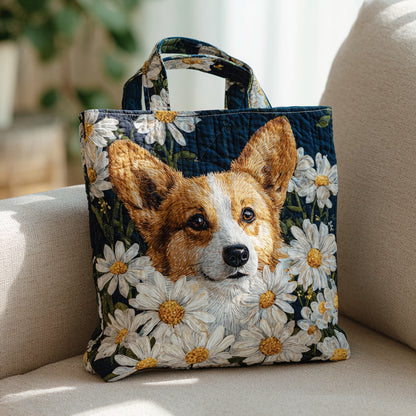 Daisy Corgi Quilted Tote Bag NCU0HH1133