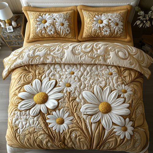Daisy Delight 3-Piece Quilted Bedding Set NCU0DV4773