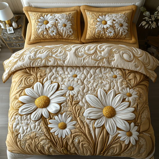 Daisy Delight 3-Piece Quilted Bedding Set NCU0DV4773