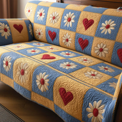 Daisy Delight Quilted Sofa Cover NCU0TD2397