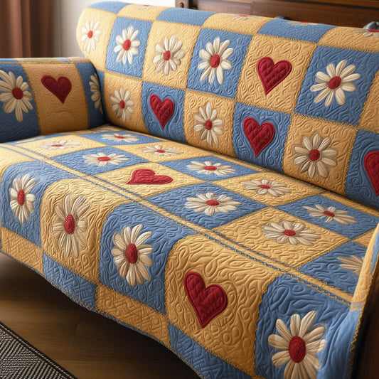 Daisy Delight Quilted Sofa Cover NCU0TD2397
