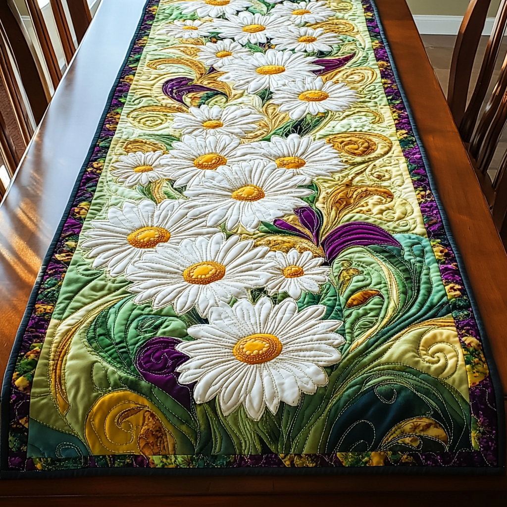 Daisy Delight Quilted Table Runner NCU0DK6027