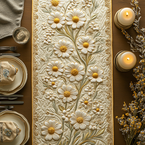 Daisy Delight Quilted Table Runner NCU0DV4986