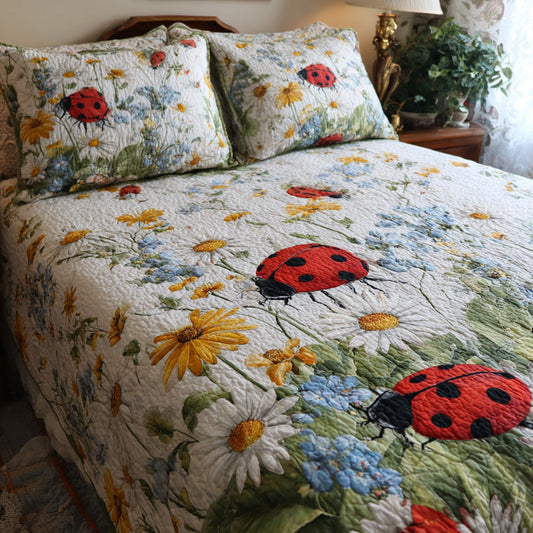 Daisy Dots 3-Piece Quilted Bedding Set NCU0VL3108