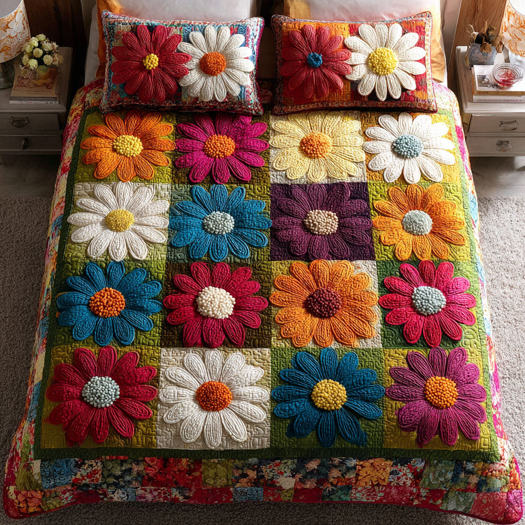 Daisy Dream 3-Piece Quilted Bedding Set NCU0TV145